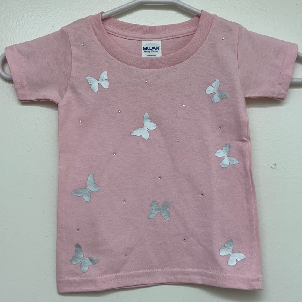 Children’s pink butterfly t shirt